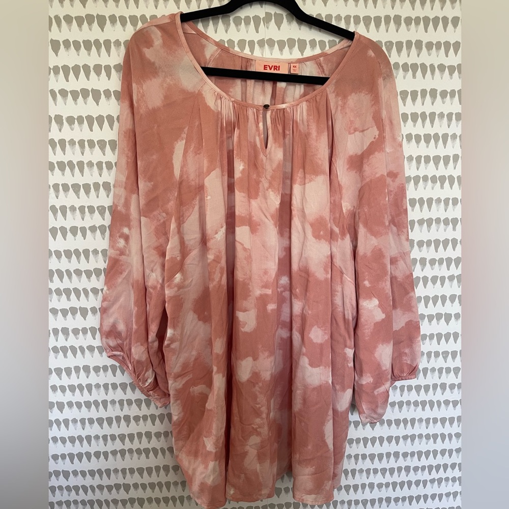 Pink Tie Dye Blouse 4X